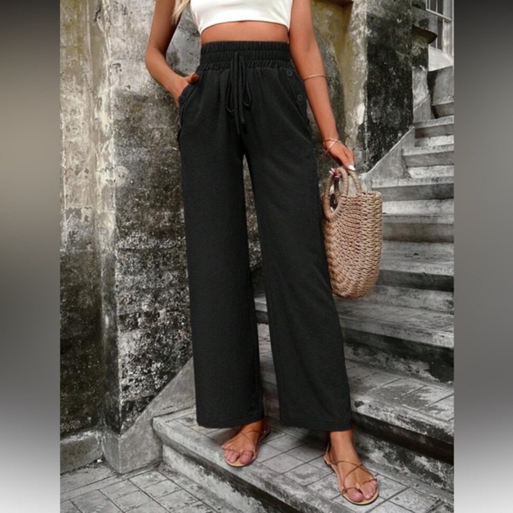 🆕 SHEIN Black Wide Leg Pants